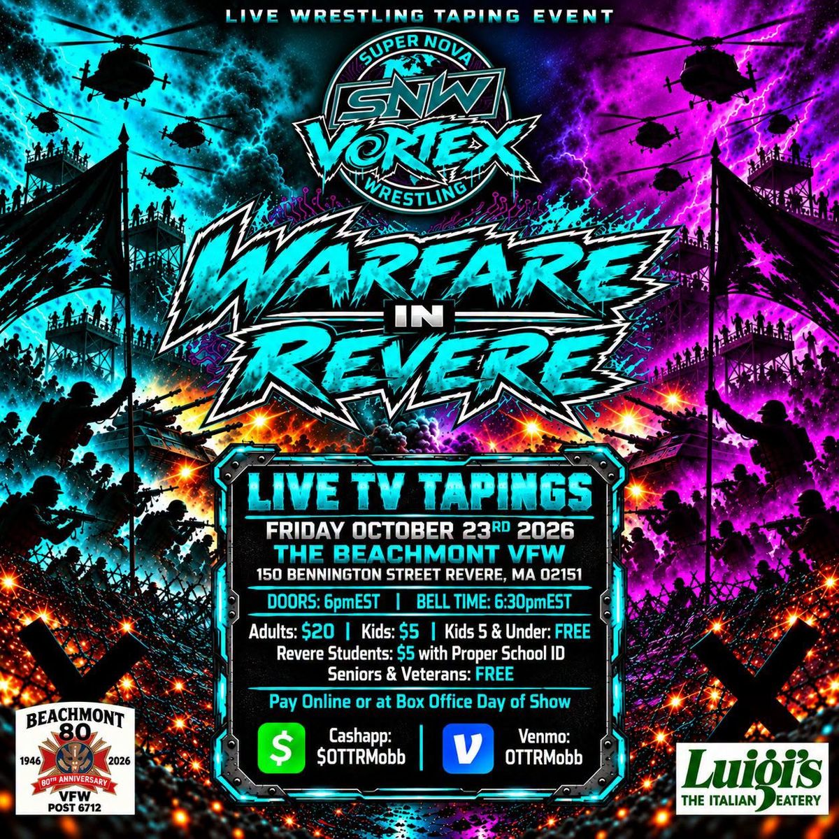 SNW Vortex: Warfare in Revere (Live Wrestling) at Beachmont VFW